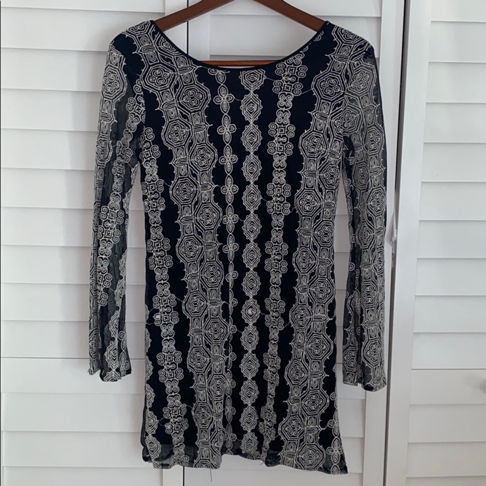 Embroidered Shift Dress